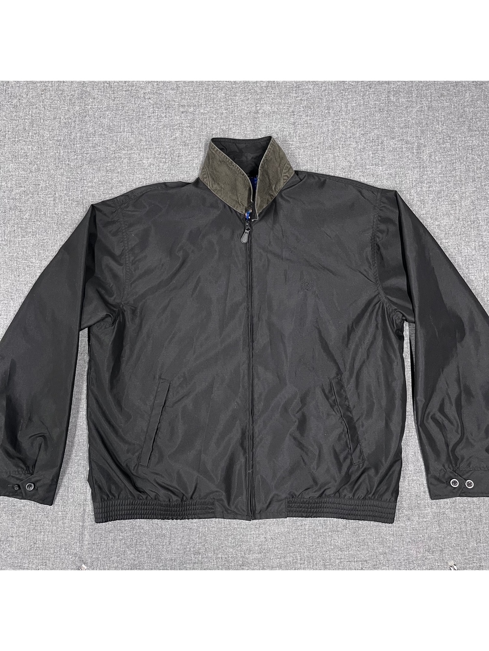 Chaps Ralph Lauren Jacket Men Black XL Full Zip Harrington Lined